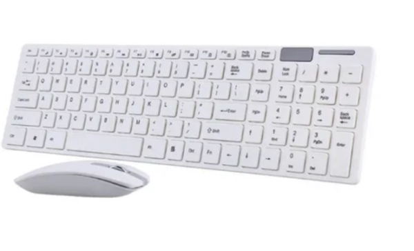 Kit Teclado E Mouse Óptico Sem Fio Slim Português